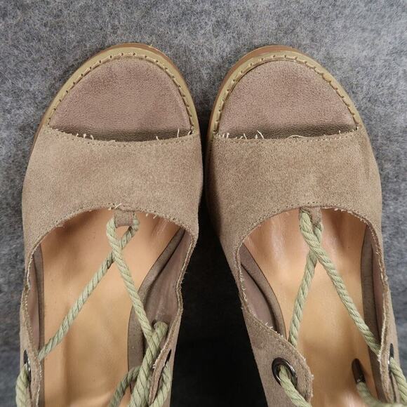 Steve Madden Shoes Womens 9.5 Sandal Block Heel Leather Lace Up Fashion Open Toe - Picture 8 of 14